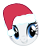 Size: 48x48 | Tagged: safe, rarity, pony, g4, christmas, emoticon, grin, happy, hat, holiday, mlpforums, picture for breezies, santa hat, simple background, smiling, solo, transparent background