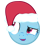 Size: 48x48 | Tagged: safe, rainbow dash, pony, g4, lesson zero, christmas, emoticon, hat, holiday, inverted mouth, mlpforums, picture for breezies, santa hat, solo