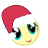 Size: 48x48 | Tagged: safe, fluttershy, pony, g4, christmas, cute, emoticon, hat, holiday, mlpforums, open mouth, santa hat, solo