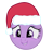 Size: 48x48 | Tagged: safe, twilight sparkle, pony, g4, christmas, cute, emoticon, hat, holiday, mlpforums, picture for breezies, santa hat, simple background, smiling, solo, transparent background