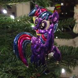 Size: 894x894 | Tagged: safe, alternate version, artist:malte279, twilight sparkle, alicorn, pony, g4, christmas, christmas lights, christmas tree, craft, hearth's warming eve, holiday, metal foil, relief, tree, twilight sparkle (alicorn)