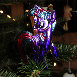 Size: 2736x2736 | Tagged: safe, alternate version, artist:malte279, twilight sparkle, alicorn, pony, g4, christmas, christmas lights, christmas tree, craft, hearth's warming eve, high res, holiday, metal foil, relief, tree, twilight sparkle (alicorn)