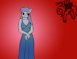 Size: 1280x989 | Tagged: safe, artist:warskunk, maud pie, earth pony, anthro, g4, clothes, dress, female, solo