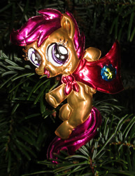 Size: 786x1017 | Tagged: safe, artist:malte279, scootaloo, g4, christmas, christmas lights, christmas tree, craft, hearth's warming eve, holiday, metal foil, relief, tree