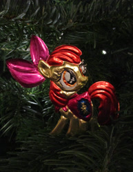 Size: 2430x3144 | Tagged: safe, artist:malte279, apple bloom, g4, christmas, christmas lights, christmas tree, craft, hearth's warming eve, high res, holiday, metal foil, relief, tree