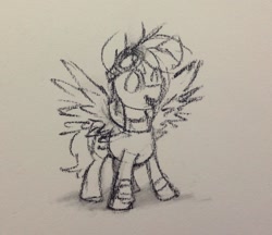 Size: 1682x1454 | Tagged: safe, artist:php177, oc, oc:murky, pegasus, pony, fallout equestria, fallout equestria: murky number seven, charcoal (medium), fanfic art, traditional art