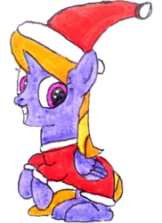 Size: 2444x3362 | Tagged: safe, artist:topsangtheman, cloud kicker, pegasus, pony, g4, christmas, high res, holiday, looking at you, simple background, solo, traditional art, transparent background