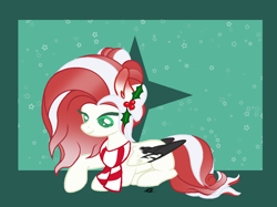 Size: 1206x904 | Tagged: safe, artist:stelladiamond, oc, oc only, oc:stella, pegasus, pony, clothes, female, lying down, mare, prone, scarf, solo, two toned wings, wings