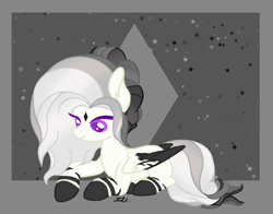 Size: 1106x868 | Tagged: safe, artist:stelladiamond, oc, oc only, oc:stella, pegasus, pony, female, lying down, mare, prone, solo, two toned wings, wings