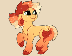 Size: 2800x2200 | Tagged: safe, artist:loryska, oc, oc only, earth pony, pony, female, high res, magical lesbian spawn, mare, offspring, parent:applejack, parent:sunset shimmer, parents:appleshimmer, simple background, solo