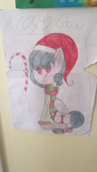 Size: 320x568 | Tagged: safe, artist:megamisaikouoffical, cozy glow, pony, g4, christmas, holiday, solo, traditional art