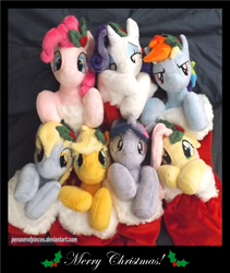 Size: 1605x1904 | Tagged: safe, artist:peruserofpieces, applejack, derpy hooves, fluttershy, pinkie pie, rainbow dash, rarity, twilight sparkle, earth pony, pegasus, pony, unicorn, g4, bedroom eyes, christmas, christmas stocking, cute, dashabetes, derpabetes, diapinkes, female, flirting, floppy ears, garland, group photo, group shot, hiding behind hooves, holiday, holly, jackabetes, leaning, looking at you, mane six, mare, peruserofpieces is trying to murder us, raribetes, shy, shyabetes, twiabetes
