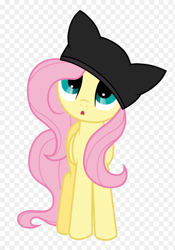 Size: 400x571 | Tagged: safe, artist:kaiilu, fluttershy, pegasus, pony, g4, cat hat, cute, female, hat, mare, shyabetes, sweet