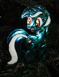 Size: 786x1017 | Tagged: safe, alternate version, artist:malte279, lyra heartstrings, g4, christmas, christmas lights, christmas tree, craft, hearth's warming eve, holiday, metal foil, relief, tree