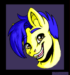 Size: 666x715 | Tagged: safe, artist:secrets-of-everfree, oc, oc only, oc:blue charm, pony, bust, looking at you, smiling, solo