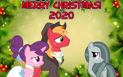 Size: 2064x1289 | Tagged: safe, anonymous artist, big macintosh, marble pie, sugar belle, g4, acceptance, approval, better as friends, bittersweet, christmas, congratulations, female, friends, friendship, hearth's warming, heartwarming, holiday, hope, husband and wife, i want my beloved to be happy, i wish you love, just friends, looking at each other, lyrics in the description, male, married couple, moving on, ship sinking, ship:sugarmac, shipping, smiling, song reference, straight, youtube link, youtube link in the description