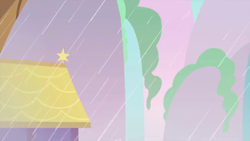 Size: 1280x720 | Tagged: safe, screencap, g4, interseason shorts, teacher of the month (episode), background, no pony, rain, scenic ponyville, school of friendship