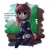 Size: 1080x1080 | Tagged: dead source, safe, artist:misterowluvu, oc, oc only, earth pony, anthro, unguligrade anthro, choker, clothes, cyrillic, earth pony oc, female, russian, sitting, socks, talking