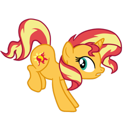 Size: 1313x1311 | Tagged: safe, artist:gmaplay, sunset shimmer, pony, unicorn, g4, ass up, bunset shimmer, butt, plot, simple background, solo, transparent background