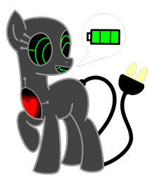 Size: 868x921 | Tagged: safe, artist:amgiwolf, oc, oc only, pony, robot, robot pony, looking back, pictogram, raised hoof, simple background, solo, transparent background
