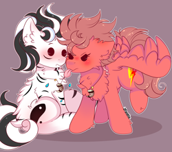 Size: 3664x3258 | Tagged: safe, artist:2pandita, oc, oc only, pegasus, pony, zebra, chibi, high res, tongue out