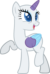 Size: 983x1437 | Tagged: safe, artist:pegasski, oc, oc only, alicorn, pony, g4, rarity investigates, alicorn oc, bald, base, eyelashes, female, horn, looking back, mare, open mouth, raised hoof, simple background, smiling, solo, transparent background, transparent horn, transparent wings, two toned wings, wings
