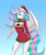 Size: 1100x1320 | Tagged: safe, artist:baron engel, princess celestia, alicorn, anthro, g4, bottomless, breasts, busty princess celestia, cake, christmas, clothes, food, hat, holiday, looking at you, partial nudity, praise the sun, santa hat, smiling, solo, stupid sexy celestia, sweater