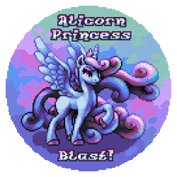 Size: 272x272 | Tagged: safe, artist:pix3m, oc, oc only, oc:princess zenith, alicorn, pony, alicorn oc, eyeshadow, gif, horn, makeup, non-animated gif, pixel art, solo, wings