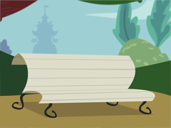 Size: 3841x2882 | Tagged: safe, alternate version, anonymous artist, derpibooru exclusive, .svg available, background, bench, foal house, full house, high res, no pony, outdoors, resource, smiling, svg, tree, vector