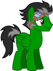 Size: 4000x5415 | Tagged: safe, artist:melisareb, derpibooru exclusive, oc, oc only, oc:trip away, pegasus, pony, 2021 community collab, derpibooru community collaboration, absurd resolution, goggles, goggles on head, male, simple background, solo, stallion, transparent background, vector