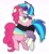 Size: 2760x2968 | Tagged: safe, artist:collaredginger, artist:secretdraws, dj pon-3, pinkie pie, vinyl scratch, earth pony, unicorn, semi-anthro, g4, arm hooves, chubby, clothes, cuddling, eyes closed, fat, female, high res, hug, lesbian, midriff, pudgy pie, shipping, smiling, sunglasses, vinylpie, wristband