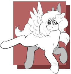 Size: 1114x1163 | Tagged: safe, artist:liefsong, oc, oc only, oc:red velvet, pegasus, pony, monochrome, simple background, solo