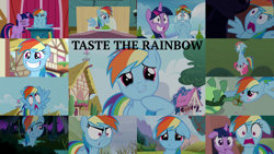Size: 1980x1113 | Tagged: safe, edit, edited screencap, editor:quoterific, screencap, pinkie pie, rainbow dash, tank, twilight sparkle, alicorn, pony, unicorn, a bird in the hoof, applebuck season, daring don't, friendship is magic, g4, griffon the brush off, just for sidekicks, newbie dash, read it and weep, tanks for the memories, the super speedy cider squeezy 6000, the washouts (episode), top bolt, do i look angry, faic, floppy ears, lip bite, rainbow dash is best facemaker, smug, smugdash, so awesome, taste the rainbow, twilight sparkle (alicorn), unicorn twilight