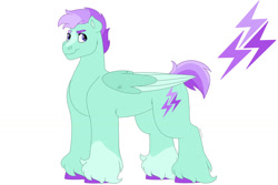 Size: 1280x854 | Tagged: safe, artist:itstechtock, oc, oc only, pegasus, pony, magical lesbian spawn, male, offspring, parent:rainbow dash, parent:starlight glimmer, parents:glimmerdash, simple background, solo, stallion, white background