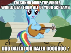 Size: 666x500 | Tagged: safe, anonymous artist, edit, rainbow dash, pegasus, pony, g4, foal house, full house, guitar, jacksfilms, musical instrument, singing, sitting