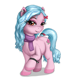 Size: 2270x2250 | Tagged: safe, artist:celsian, oc, oc only, oc:larimare, earth pony, pony, 2021 community collab, derpibooru community collaboration, bow, bracelet, clothes, cute, ear fluff, ear piercing, earring, female, high res, jewelry, lidded eyes, looking at you, makeup, piercing, raised hoof, scarf, simple background, smiling, solo, tail wrap, transparent background, unshorn fetlocks