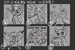 Size: 1500x1000 | Tagged: safe, artist:zobaloba, pony, commission, happy new year, happy new year 2020, holiday, new year, solo, sticker, sticker pack, your character here