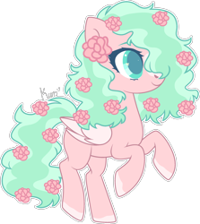 Size: 2202x2467 | Tagged: safe, artist:kurosawakuro, oc, oc only, pegasus, pony, base used, colored wings, female, flower, flower in hair, high res, mare, solo, wings