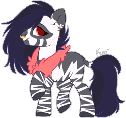 Size: 3601x3364 | Tagged: safe, artist:kurosawakuro, oc, oc only, pony, zebra, base used, high res, male, nose piercing, piercing, simple background, solo, transparent background