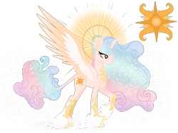 Size: 4000x3000 | Tagged: safe, artist:freckleddoe, artist:tersisa, princess celestia, alicorn, pony, g4, base used, female, mare, redesign, simple background, solo, transparent background