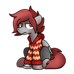 Size: 1240x1240 | Tagged: safe, artist:sugar morning, oc, oc only, oc:artfulcord, oc:arucordu, pegasus, pony, amputee, christmas sweater, clothes, male, prosthetic leg, prosthetic limb, prosthetics, sikan pegasus, simple background, solo, stallion, sweater, transparent background