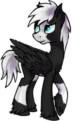 Size: 542x820 | Tagged: safe, artist:honcho, oc, oc only, oc:ash "grom" frost, pegasus, pony, 2021 community collab, derpibooru community collaboration, raised hoof, simple background, solo, transparent background