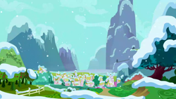 Size: 1280x720 | Tagged: safe, screencap, g4, hearth's warming eve (episode), background, no pony, ponyville, scenic ponyville, snow, winter
