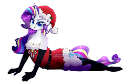Size: 1272x835 | Tagged: safe, artist:foxklt, rarity, anthro, g4, beautisexy, breasts, christmas, clothes, evening gloves, gloves, hearth's warming eve, holiday, long gloves, rainbow power, rainbow power-ified, simple background, solo, transparent background, watermark