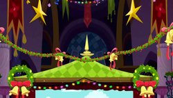 Size: 1280x720 | Tagged: safe, screencap, g4, hearth's warming eve (episode), background, canterlot, liminal space, no pony, scenic ponyville, stage