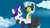 Size: 1280x720 | Tagged: safe, screencap, rarity, thunderlane, pegasus, pony, unicorn, g4, wonderbolts academy, bridal carry, carrying, clothes, duo, female, flying, goggles, holding a pony, male, mare, stallion, uniform, wing hole, wonderbolt trainee uniform