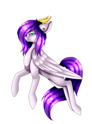 Size: 1932x2600 | Tagged: safe, artist:minelvi, oc, oc only, pony, ear piercing, horns, piercing, simple background, transparent background, wings