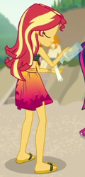 Size: 268x559 | Tagged: safe, screencap, sci-twi, sunset shimmer, twilight sparkle, valhallen, equestria girls, equestria girls series, g4, x marks the spot, clothes, cropped, sarong, sleeveless, swimsuit