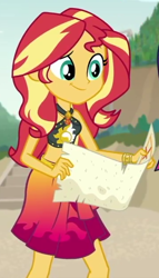 Size: 360x630 | Tagged: safe, screencap, sunset shimmer, equestria girls, equestria girls series, g4, x marks the spot, clothes, cropped, geode of empathy, magical geodes, sarong, solo, swimsuit