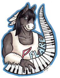 Size: 422x552 | Tagged: safe, artist:hollyann, oc, oc only, earth pony, anthro, bust, clothes, earth pony oc, keyboard, male, nail polish, solo, traditional art